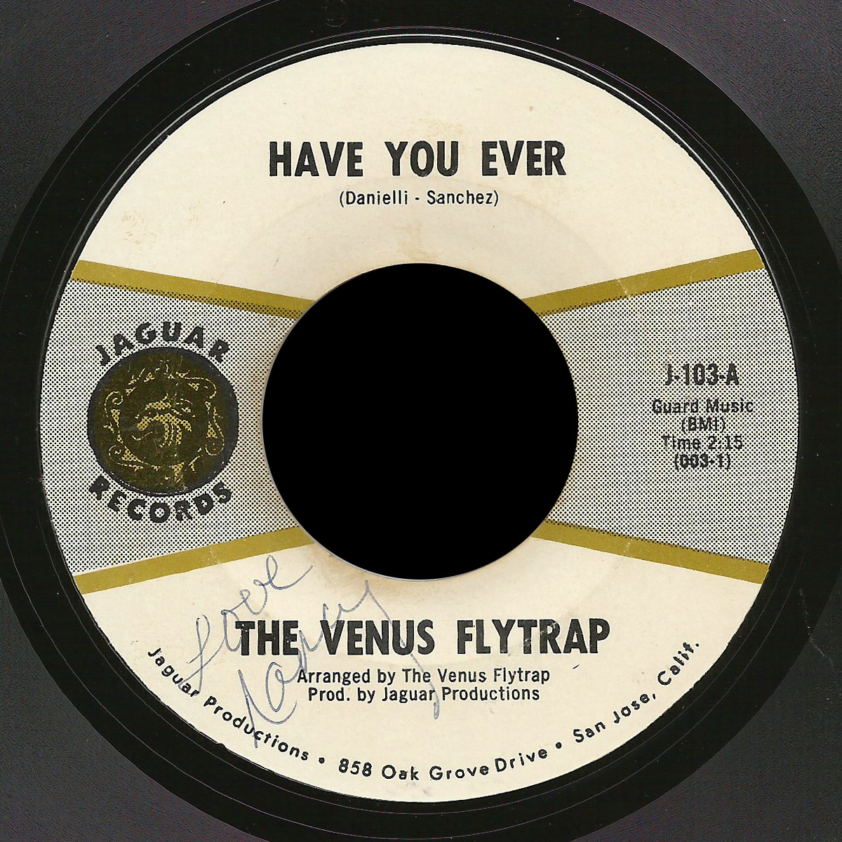 Jaguar Records label for Have You Ever